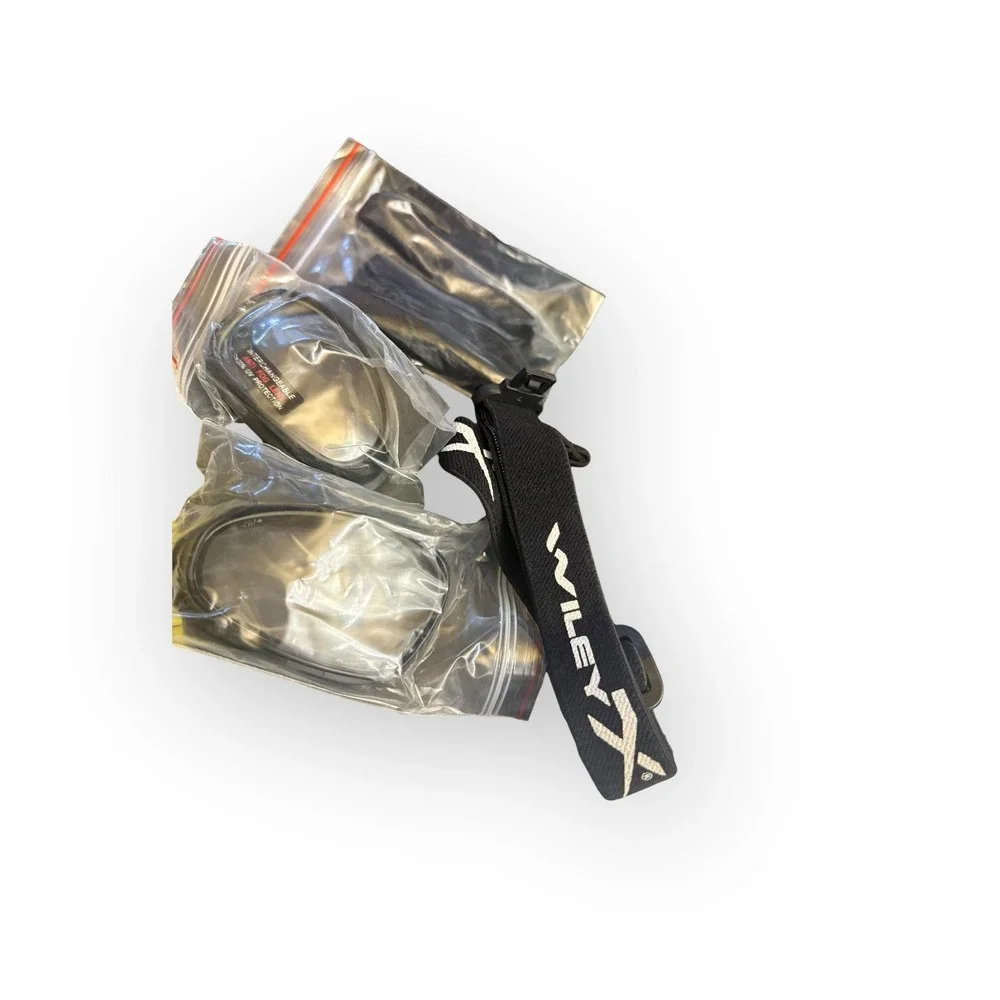Wiley X Z87-2 Safety Glasses Wrap-around Smoke Lenses Goggles with Case & Straps